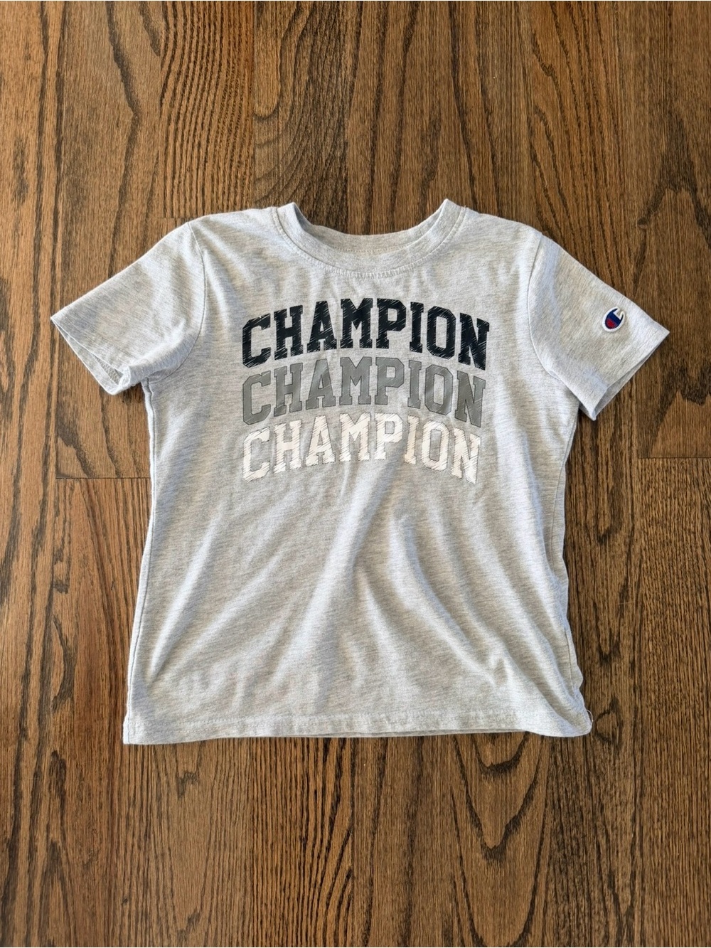 Champion Gray Logo  Boys T-Shirt * Like New